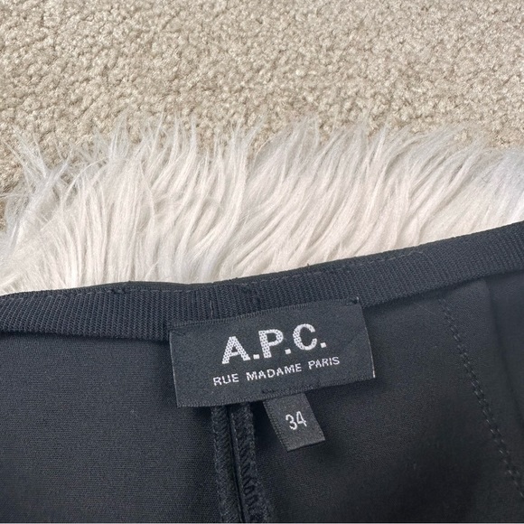 APC Black Wool Straight Leg Center Pleat Pants - Picture 3 of 5